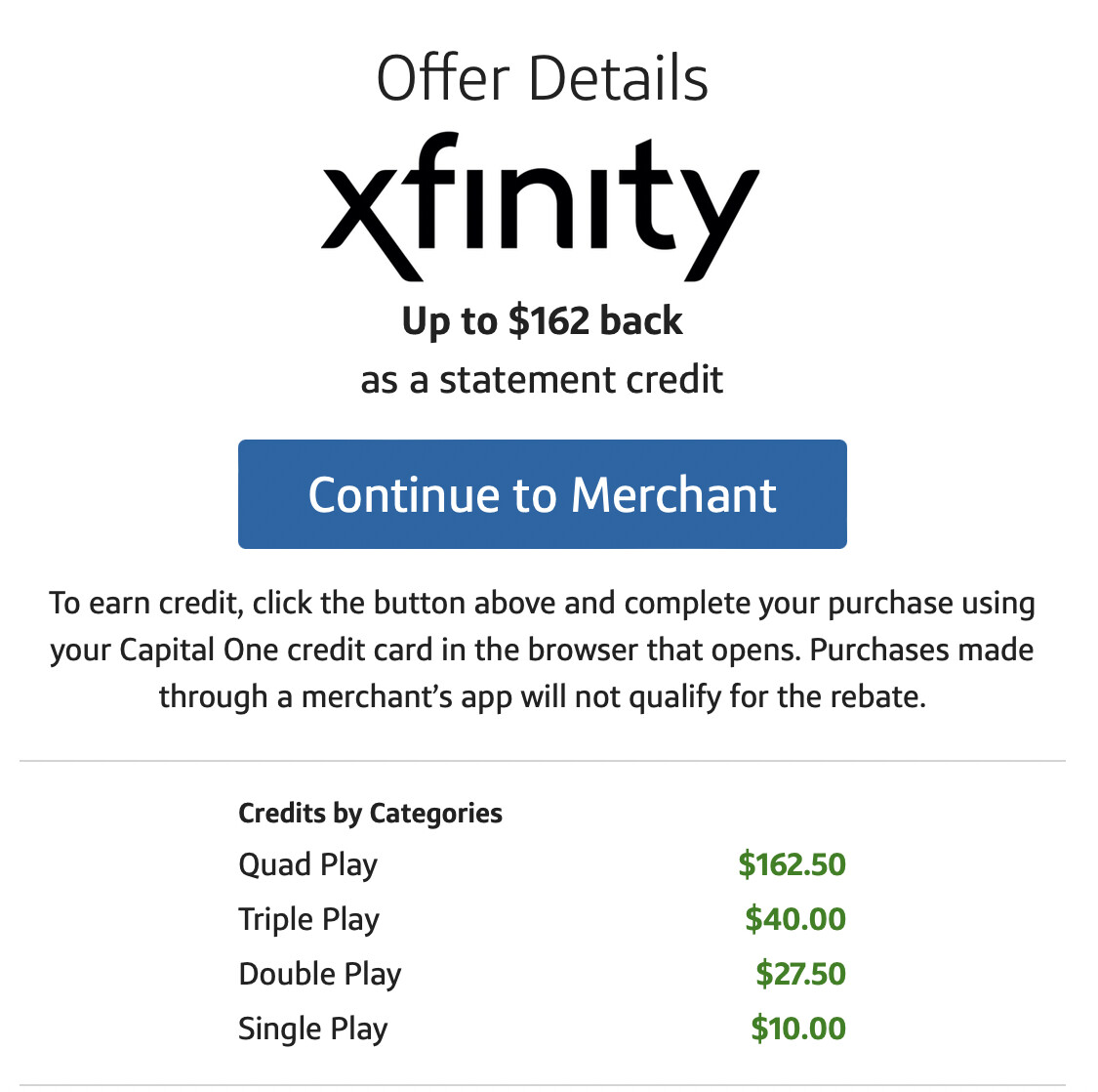 Vx Xfinity Offer 